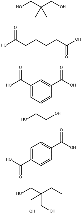 间苯二酸与对苯二酸、己二酸、1,2-乙二醇和新戊二醇2-乙基-2羟甲基-1,3-丙二醇的聚合物 结构式