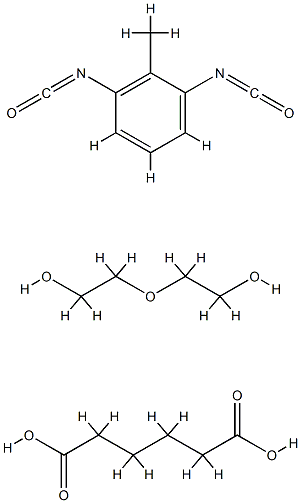 己二酸与1,3-二异氰酸根合甲苯和2,2'-氧基双(乙醇)的聚合物 结构式