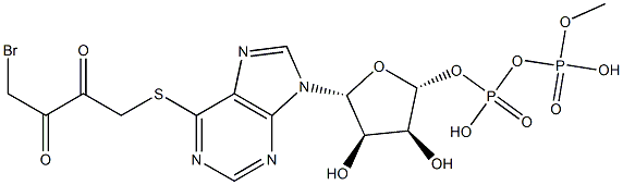 6-((4-bromo-2,3-dioxobutyl)thio)-6-deaminoadenosine 5'-diphosphate Structure