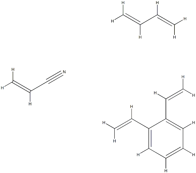 2-Propenenitrile, polymer with 1,3-butadiene and diethenylbenzene Struktur