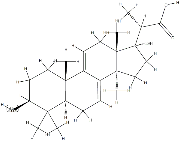 (20S)-3β-Hydroxy-4,4,14α-trimethyl-5α-pregna-7,9(11)-diene-20-carboxylic acid 结构式