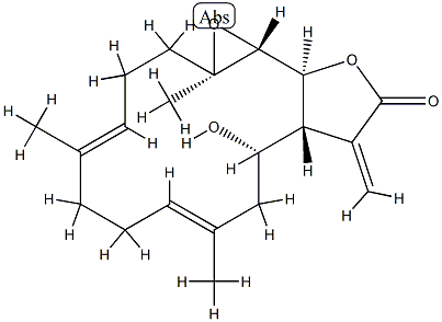 (1aR,4E,8E,11S,11aR,14aS,14bR)-2,3,6,7,10,11,11a,12,14a,14b-Decahydro-11-hydroxy-1a,5,9-trimethyl-12-methyleneoxireno[13,14]cyclotetradeca[1,2-b]furan-13(1aH)-one,90523-38-9,结构式