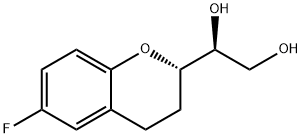 (1’S,2S)-2-(1’,2’-Dihydroxyethyl)-6-fluorochromane Struktur