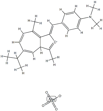 1-[4-(dimethylamino)benzylidene]-1,-dihydro-5-isopropyl-3,8-dimethylazulenylium perchlorate 化学構造式