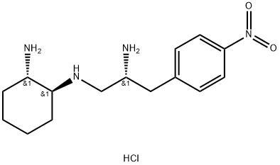 N-[(2R)]-1-amino-3-(4-nitrophenyl)propyl]-1,2-cyclohexanediamine Trihydrochloride 结构式