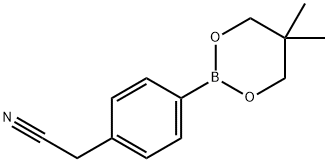 [4-(5,5-dimethyl-1,3,2-dioxaborinan-2-yl)phenyl]acetonitrile(SALTDATA: FREE) Structure