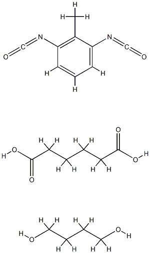 Hexanedioic acid, polymer with 1,4-butanediol and 1,3-diisocyanatomethylbenzene 化学構造式