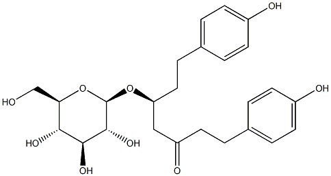 (5S)-5-β-D-Glucopyranosyloxy-1,7-bis(4-hydroxyphenyl)-3-heptanone,90803-80-8,结构式