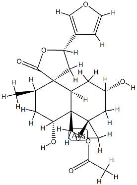 (3R,5S,5'R)-4'aα-[(Acetyloxy)methyl]-5-(3-furanyl)-2',3',4,4',4'a,5,6',7',8',8'aβ-decahydro-4'β,7'β-dihydroxy-2'α-methyldispiro[furan-3(2H),1'(5'H)-naphthalene-5',2''-oxiran]-2-one Structure