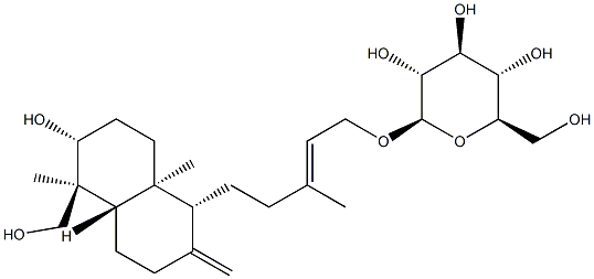 [(E)-5-[[(1R,4aβ)-Decahydro-6α-hydroxy-5β-(hydroxymethyl)-5,8aα-dimethyl-2-methylenenaphthalen]-1α-yl]-3-methyl-2-pentenyl]β-D-glucopyranoside|覆盆子苷 F1