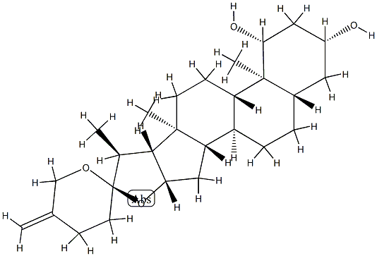 5α-スピロスタ-25(27)-エン-1β,3β-ジオール 化学構造式