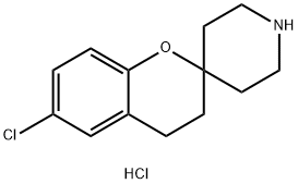 6-氯-3,4-二氢-螺[2H-1-苯并吡喃-2,4-哌啶]盐酸盐 结构式