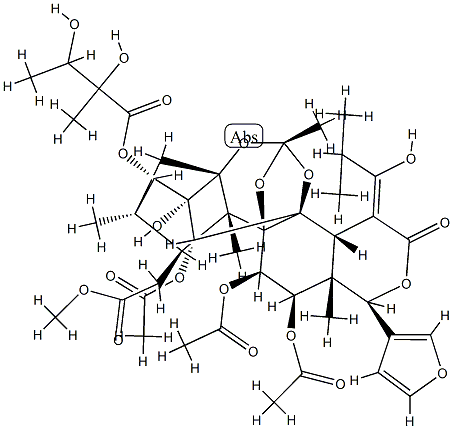 11α,12α-Bis(acetyloxy)-15-[(Z)-1-hydroxy-2-methylpropylidene]phragmalin 30-acetate 3-(2,3-dihydroxy-2-methylbutyrate),90931-03-6,结构式