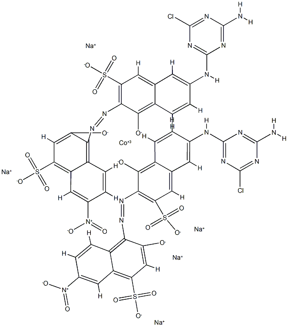 pentasodium bis[4-[[6-[(4-amino-6-chloro-1,3,5-triazin-2-yl)amino]-1-hydroxy-2-naphthyl-3-sulpho]azo]-3-hydroxy-7-nitronaphthalene-1-sulphonato(4-)]cobaltate Structure