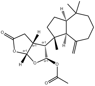 (5R)-5β-Acetoxy-4α-[[(3aα,8aα)-decahydro-1,4,4-trimethyl-8-methyleneazulen]-1α-yl]tetrahydrofuro[2,3-b]furan-2(3H)-one Structure