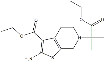 Ethyl-2-amino-6-(1-ethoxycarbonyl-1-methylethyl)-4,5,6,7-tetrahydrothieno[2,3-c]pyridine-3-carboxylate Structure