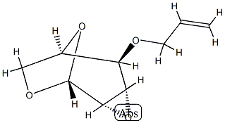 beta-D-Mannopyranose, 1,6:2,3-dianhydro-4-O-2-propenyl- (9CI) 化学構造式