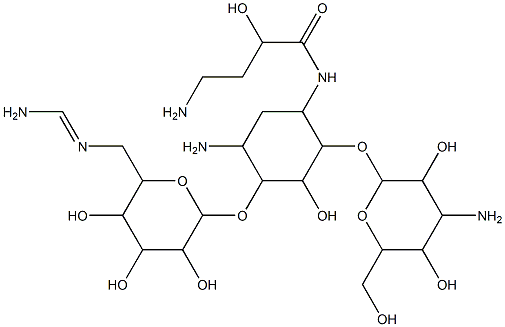 6'-N-formimidoylamikacin 化学構造式