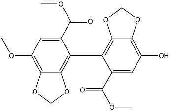 7-hydroxy-7'-methoxy-4,4'-bis(1,3-benzodioxole)-5,5'-dicarboxylic acid dimethyl ester 化学構造式