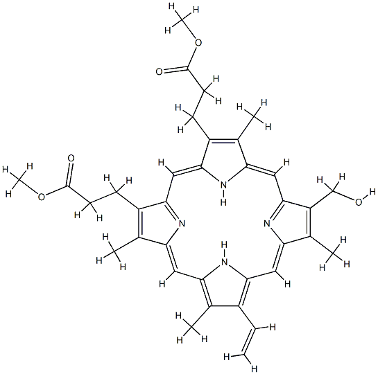 2-vinyl-4-(hydroxymethyl)deuteroporphyrin IX,91874-97-4,结构式