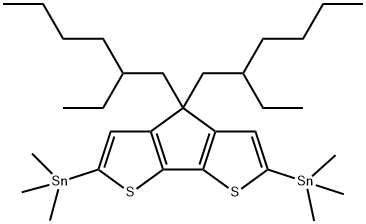 2,6-Bis(triMethyltin)-4,4-bis(2-ethylhexyl)-4H-cyclopenta[2,1-b:3,4-b']dithiophene Struktur