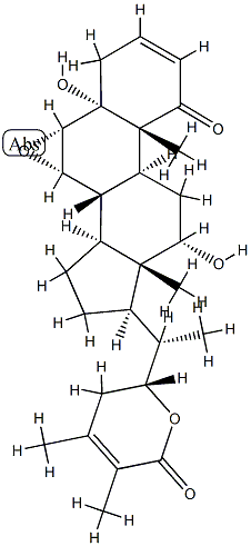 (22R)-6α,7α-Epoxy-5,12α,22-trihydroxy-1-oxo-5α-ergosta-2,24-dien-26-oic acid 26,22-lactone,92070-79-6,结构式