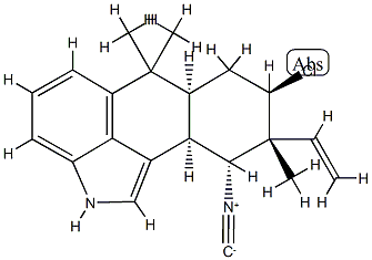 [6aS,(-)]-8β-Chloro-9α-ethenyl-2,6,6aα,7,8,9,10,10aα-octahydro-10α-isocyano-6,6,9-trimethylnaphtho[1,2,3-cd]indole,92219-95-9,结构式