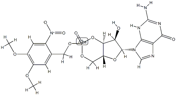 4,5-dimethoxy-2-nitrobenzyl cyclic GMP,92313-26-3,结构式