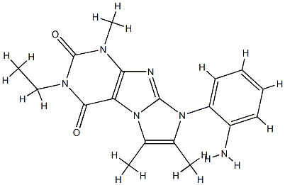 6-(2-aminophenyl)-2-ethyl-4,7,8-trimethylpurino[7,8-a]imidazole-1,3-dione Struktur