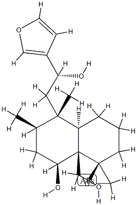 (1R,5S,αR)-α-(3-Furanyl)-3,4,4aβ,5,6,7,8,8a-octahydro-8α-hydroxy-8aα-(hydroxymethyl)-5,6α-dimethylspiro[naphthalene-1(2H),2'-oxirane]-5-ethanol Structure