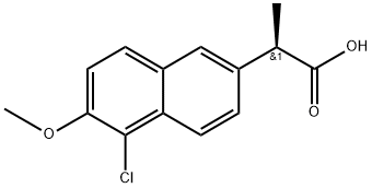 (R)-5-Chloro-6-Methoxy-α-Methyl-2-naphthaleneacetic Acid,92471-86-8,结构式