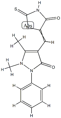 1,5-dimethyl-4-[(4-oxo-2-sulfanylidene-thiazolidin-5-ylidene)methyl]-2-phenyl-pyrazol-3-one Structure