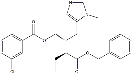 (αS,βR)-α-Ethyl-β-[[(3-chlorobenzoyl)oxy]methyl]-1-methyl-1H-imidazole-5-butanoic acid benzyl ester 结构式