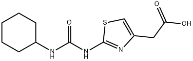 (2-{[(cyclohexylamino)carbonyl]amino}-1,3-thiazol-4-yl)acetic acid 化学構造式