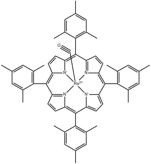 羰基[5,10,15,20-四(2,4,6-三甲基苯基)-21H,23H-卟啉]钌(II),92669-43-7,结构式