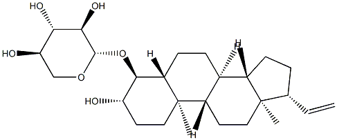 3β-Hydroxy-5α-pregn-20-en-4α-yl β-D-xylopyranoside Struktur