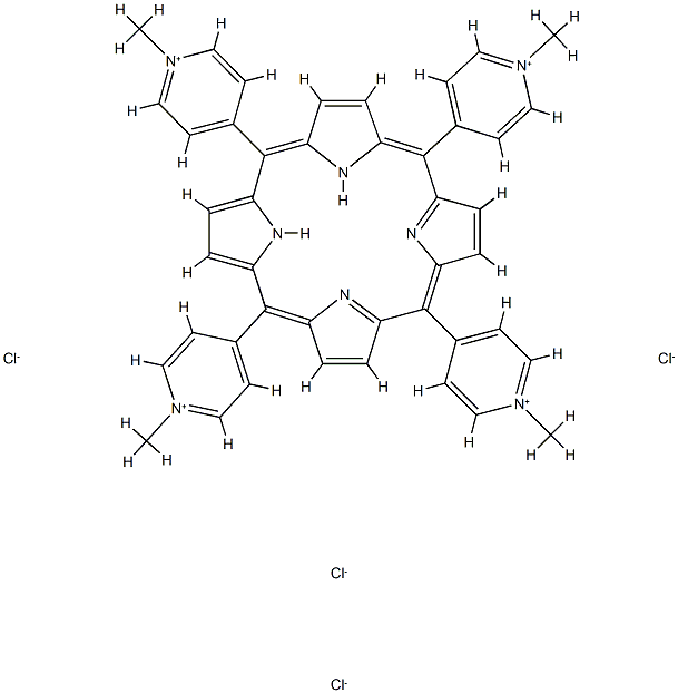 5,10,15,20-四(N-甲基-4-吡啶)-21,23H-四氯化卟啉, 92739-63-4, 结构式