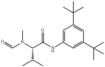 S-N-(3,5-ジ-TERT-ブチルフェニル)-3-メチル-2-(N-ホルミル-N-メチルアミノ)ブタンアミド 化学構造式