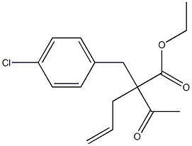 Benzenepropanoic acid, α-acetyl-4-chloro-α-2-propen-1-yl-, ethyl ester 化学構造式