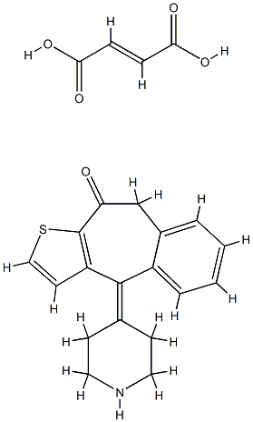去甲酮替芬富马酸氢盐, 930765-16-5, 结构式