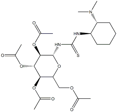 N-[(1R,2R)-2-(二甲基氨基)环己基]-N'-(2,3,4,6-四-O-乙酰基-Β-D-吡喃葡萄糖基)硫脲 结构式