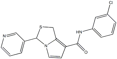 N-(3-クロロフェニル)-3-(3-ピリジニル)-1H-ピロロ[1,2-c]チアゾール-7-カルボアミド 化学構造式