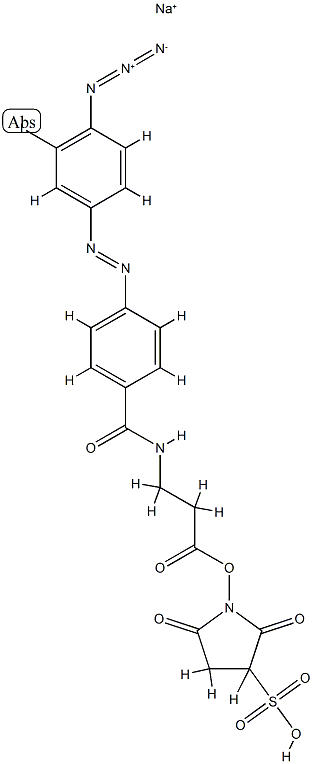 N-(4-(4-azido-3-iodophenylazo)benzoyl)-3-aminopropyl-N'-oxysulfosuccinimide ester 化学構造式