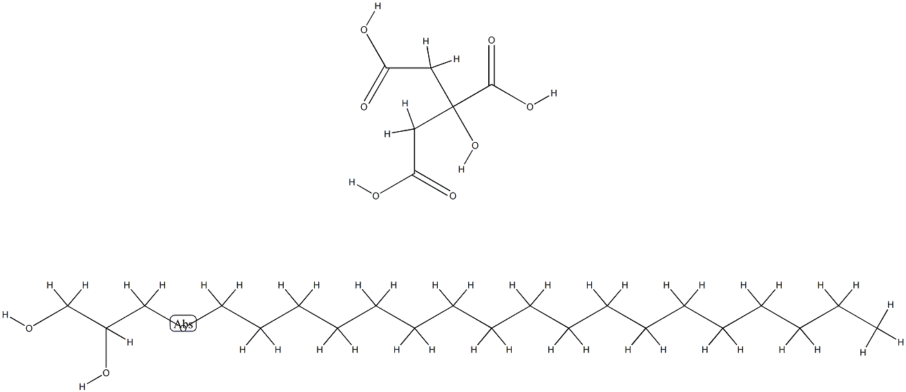 1,2,3-Propanetricarboxylic acid, 2-hydroxy-, ester with 3-(octadecyloxy)-1,2-propanediol 结构式