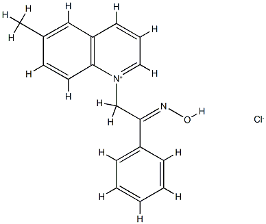 1-(2-phenyl-2-hydroxyiminoethyl)-1-(6-methylquinolinium) 化学構造式