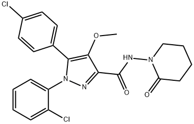 1-(2-Chlorophenyl)-5-(4-chlorophenyl)-4-methoxy-N-(2-oxo-1-piperidinyl)-1H-pyrazole-3-carboxamide Structure