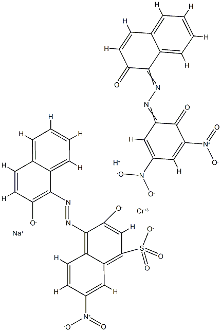 Chromate(2-), [1-[(2-hydroxy-3,5-dinitrophenyl) azo]-2-naphthalenolato(2-)][3-hydroxy-4-[ (2-hydroxy-1-naphthalenyl)azo]-7-nitro-1-naphthalenesulfonat o(3-)]-, sodium hydrogen,93606-20-3,结构式