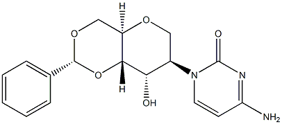 D-ALTRITOL, 2-(4-AMINO-2-OXO-1(2H)-PYRIMIDINYL)-1,5-ANHYDRO-2-DEOXY-4,6-O-[(R)-PHENYLMETHYLENE]-,937031-51-1,结构式