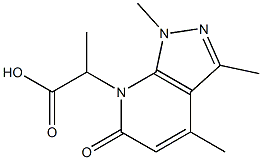7H-Pyrazolo[3,4-b]pyridine-7-acetic  acid,  1,6-dihydro--alpha-,1,3,4-tetramethyl-6-oxo- Structure