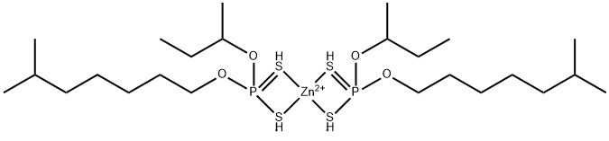 zinc bis[O-(6-methylheptyl)] bis[O-(sec-butyl)] bis(dithiophosphate) Structure